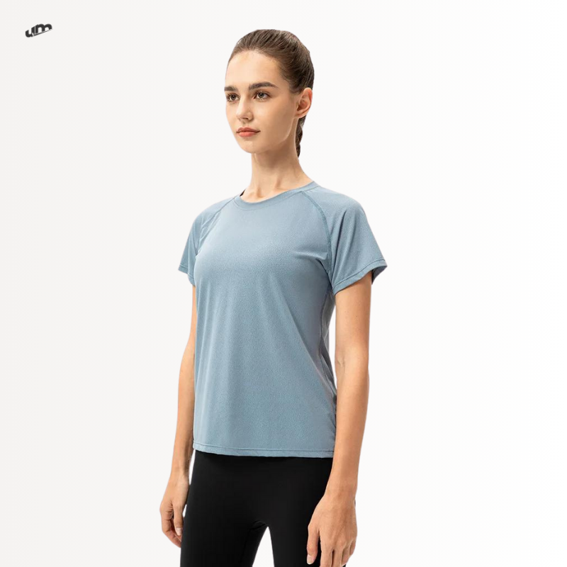 FlexGlow Camiseta feminina ultra-leve e respirável para exercícios, academia e esportes