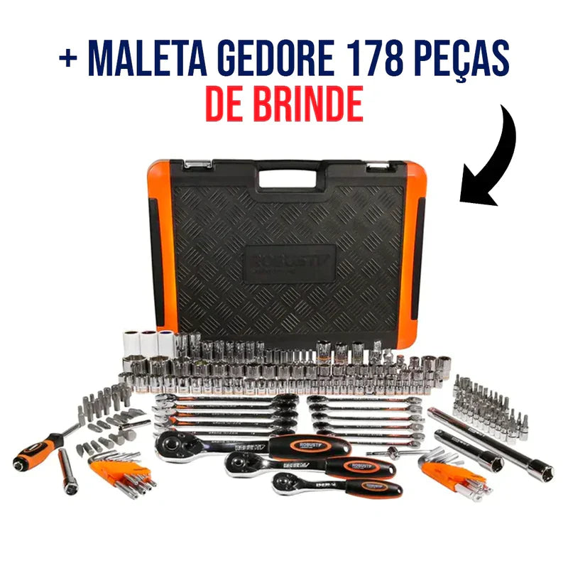 PARAFUSADEIRA BOSCH + MALETA GEDORE 178 FERRAMENTAS