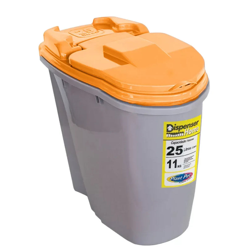 Porta Ração Dispenser Prático 25L 11kg + Caneca De Brinde