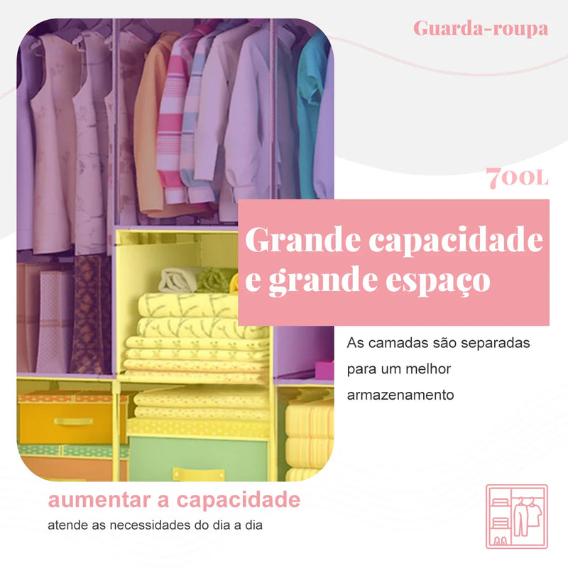 Guarda Roupa Dobrável Organizador De Roupas