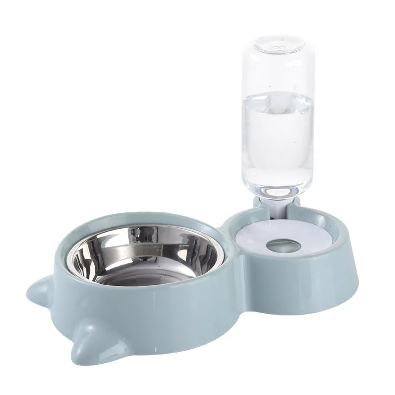 Alimentador Fofin 2 em 1 Em Metal Para Gatos Aguá + Ração