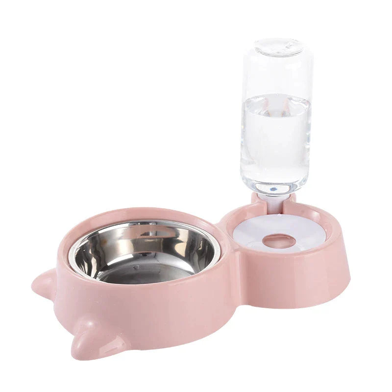 Alimentador Fofin 2 em 1 Em Metal Para Gatos Aguá + Ração