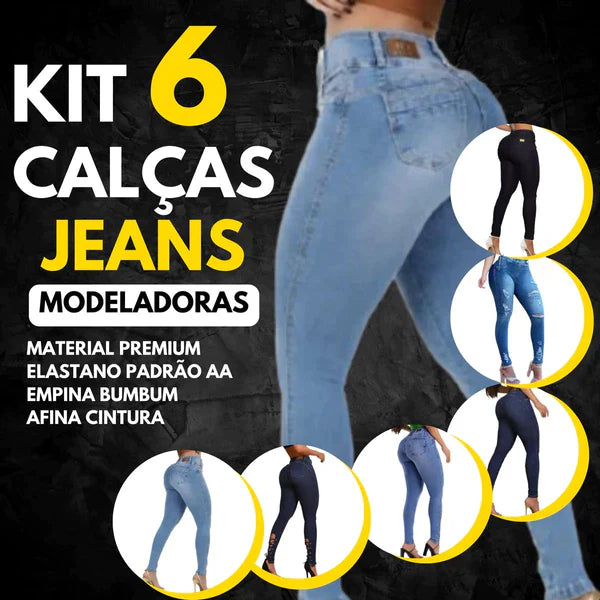 [DIRETO DA FÁBRICA] KIT 6 CALÇAS JEANS MODELADORAS + FRETE GRÁTIS