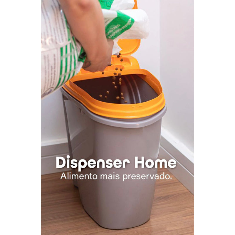 Porta Ração Dispenser Prático 25L 11kg + Caneca De Brinde